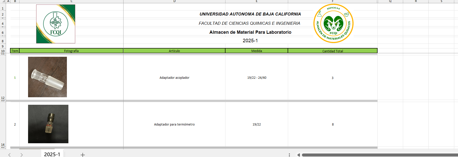 Vista previa del formato de material de laboratorio